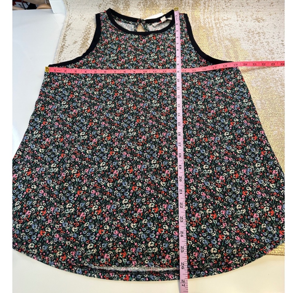 LOFT Sleeveless Black Multicolor Floral Lightweight Tank NWT Medium - Picture 9 of 9